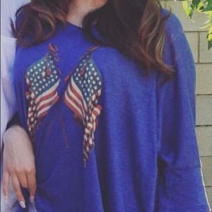 Wildfox Fourth Of July Shirt American flag blue